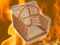 2er Set Kaminkorb mit Holzboden